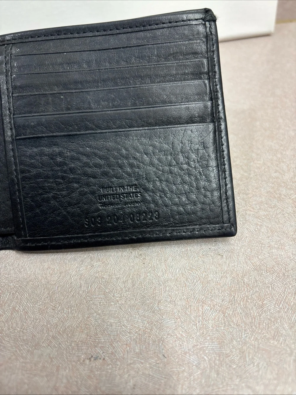 Shinola Detroit Mens Bifold Wallet American Made Black Leather XL 4.25” X 4” EMB
